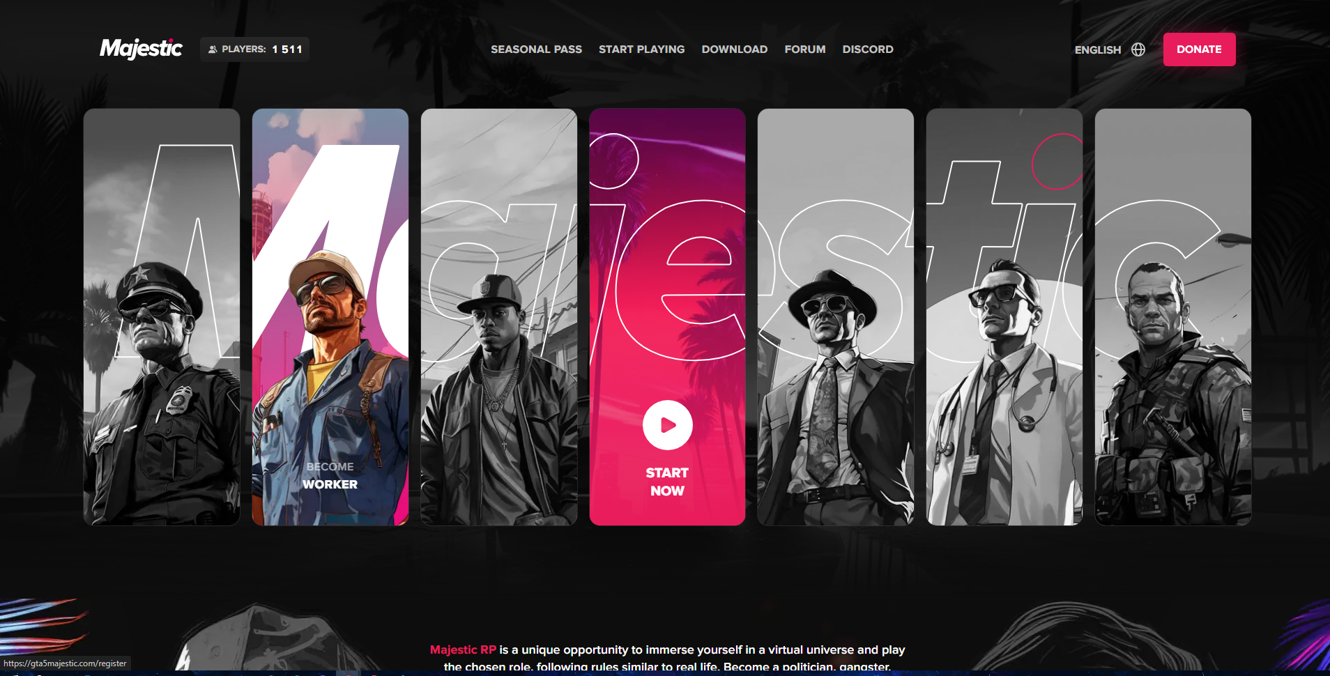 Strona główna — przycisk Rozpocznij grę